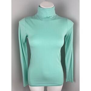 Women's J.Crew Lightweight 100% Cotton Layering Turtleneck in Aqua XS